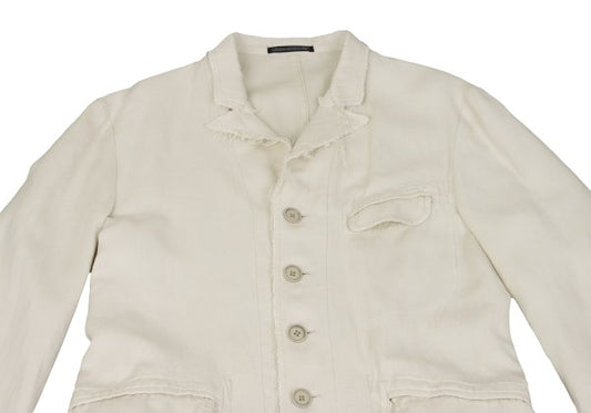 Yohji Yamamoto POUR HOMME Cotton Linen Jacket Ivory Size 2