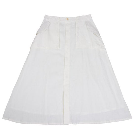 Y's Linen Out Pocket Design Midi Skirt Off-White Size 2