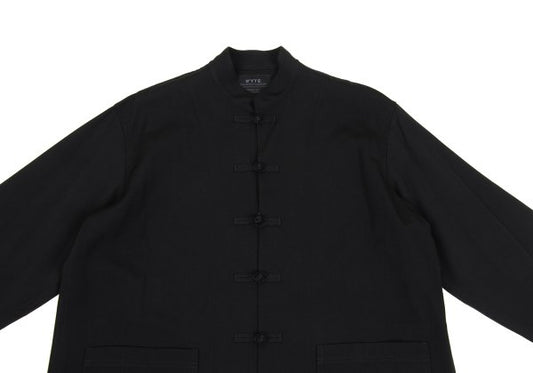 S'YTE Wool Gabardine Stand Collar China Jacket Black Size 3