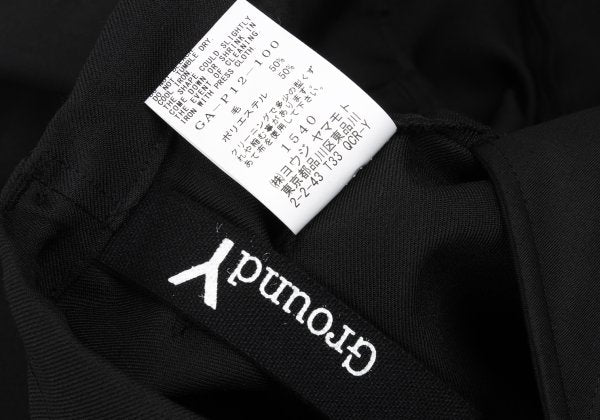 Ground Y Wool Poly Gabardine Waist Cord Pants Black Size 3