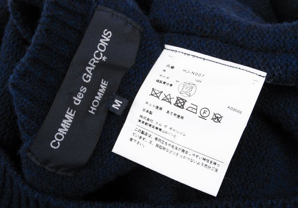 COMME des GARCONS HOMME 22AW Wool Side Sweater Navy Size M