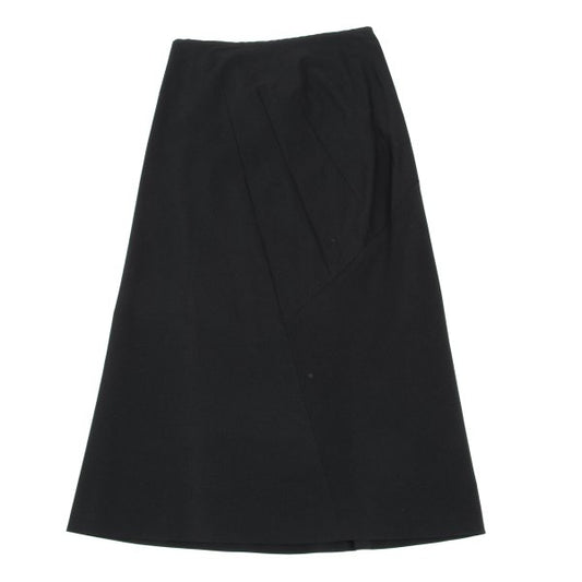 Y's Blended Wool Curved Dart Skirt Black Size 3