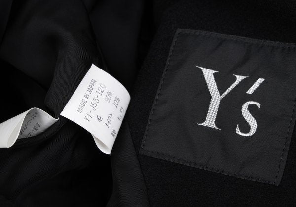 Y's Wool Blend Hexagon Button Short Jacket Black Size M