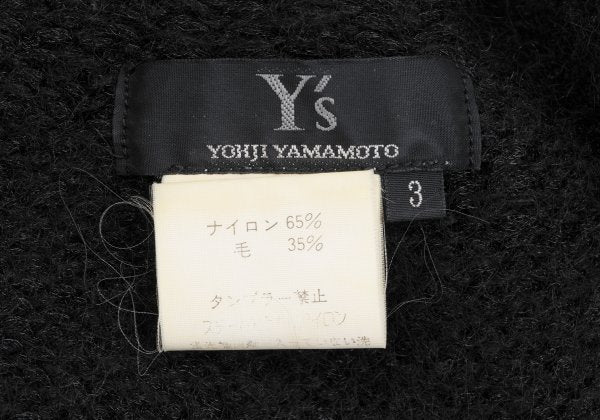 Y's Wool Blend U-Neck Sweater Black Size 3