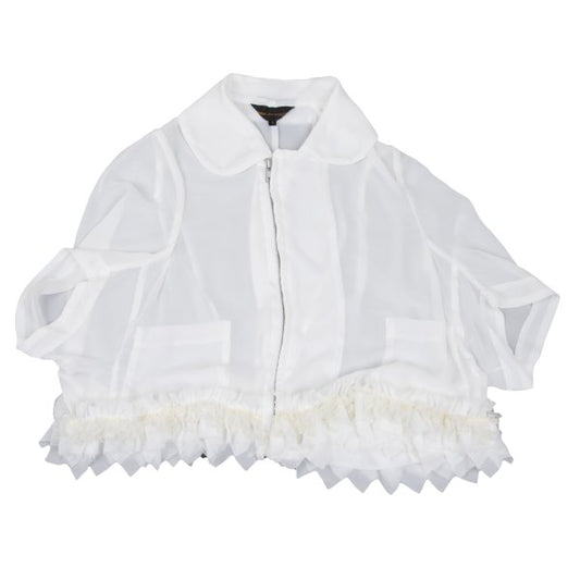 COMME des GARCONS Sheer Ruffle Zip Jacket White Size S