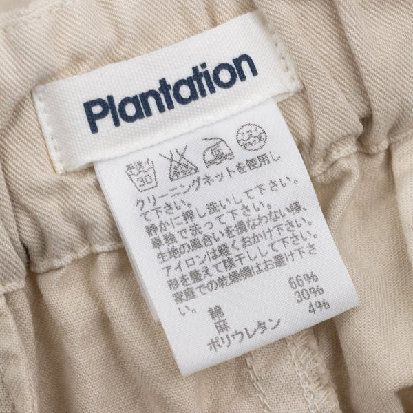 Plantation Garment Dyed Cotton Linen Pants Beige Size M