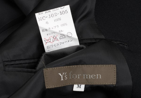 Y's for men Wool 3-Button Notch Lapel Jacket Black Size M