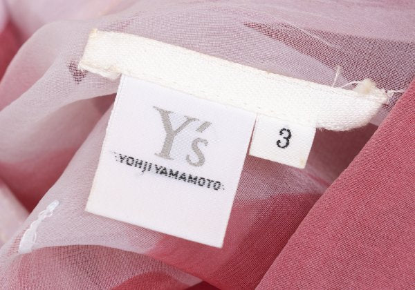 Y's Fold Print Sheer Button-Up Shirt Red Size 3