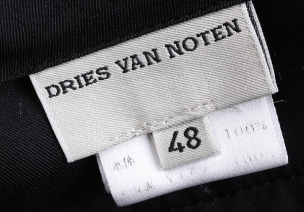 DRIES VAN NOTEN Wool Straight Pants Black Size 48