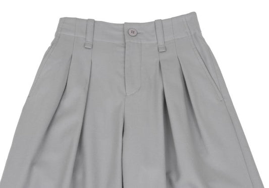 ISSEY MIYAKE Wool Back Tuck Wide Pants Gray Size 1
