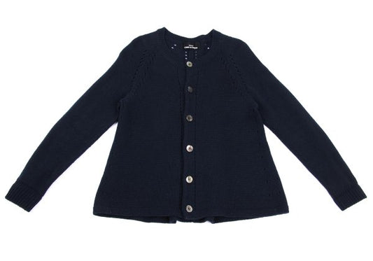 COMME des GARCONS Needle-Punch Crew Cardigan Navy Size M