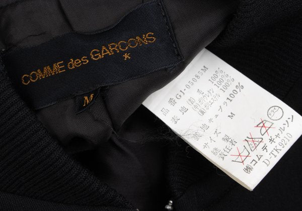 COMME des GARCONS Wool Curve Zip Jacket Black Size M