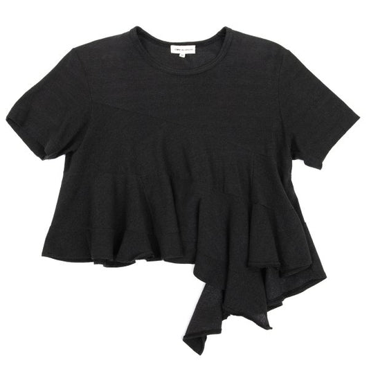 COMME des GARCONS Ruffle Asymmetric T-Shirt Black Size M