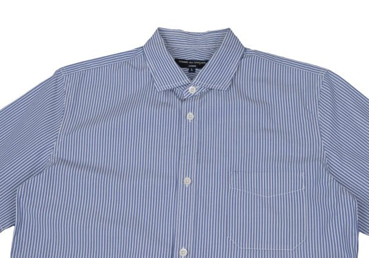 COMME des GARCONS HOMME Blue Stripe Pocket Shirt Size L