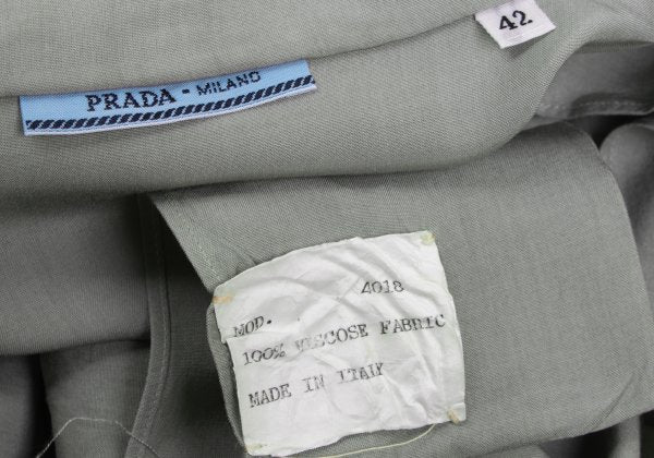 PRADA Bow Tie Neck Blouse Gray Size M