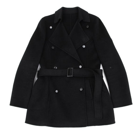 BALLY Wool Angora Double Short Coat Black Size 40