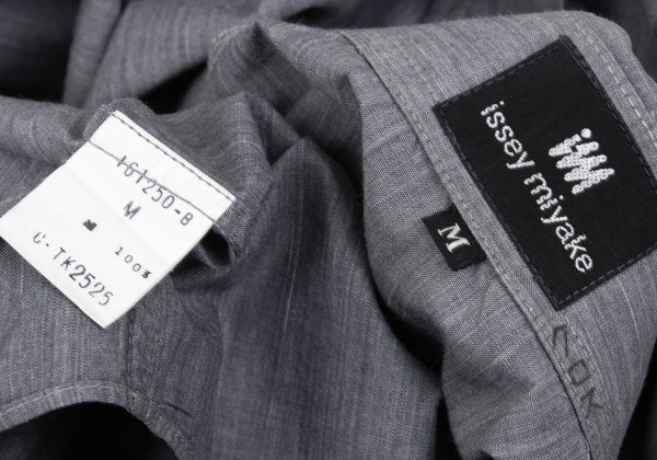 ISSEY MIYAKE im Cotton Fly Front SS Shirt Gray Size M