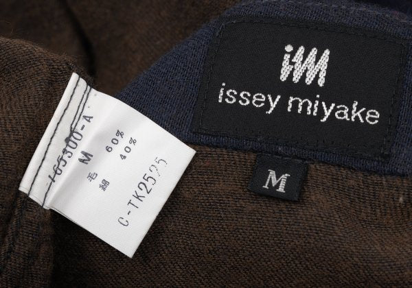 ISSEY MIYAKE im Wool Cotton Mao Collar Shirt Navy Size M
