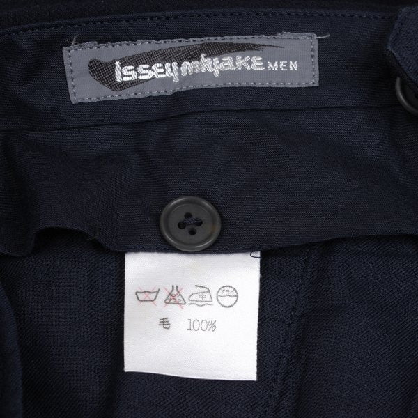 ISSEY MIYAKE MEN Blue Wool Double Pleat Pants Size S