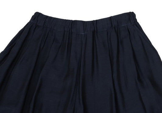 zucca Cupro Blend Two-Tuck Wide Cropped Pants Navy Size S