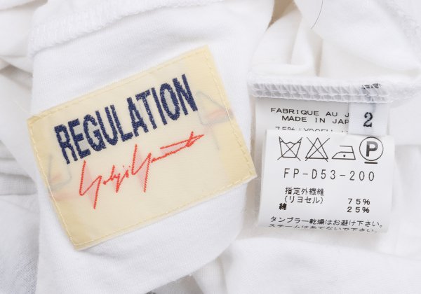 REGULATION yohji yamamoto Half-Zip L/S Tee White Size 2