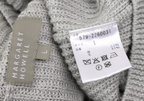 MARGARET HOWELL Greige Linen Wool High Neck Sweater Size L