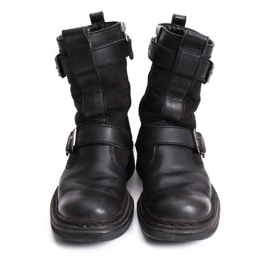 JPG by GAULTIER Black Boa Lined Engineer Boots Size 23CM