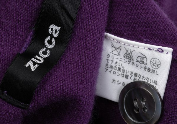 ZUCCA Cashmere Wrap Knit Cardigan Purple Size M