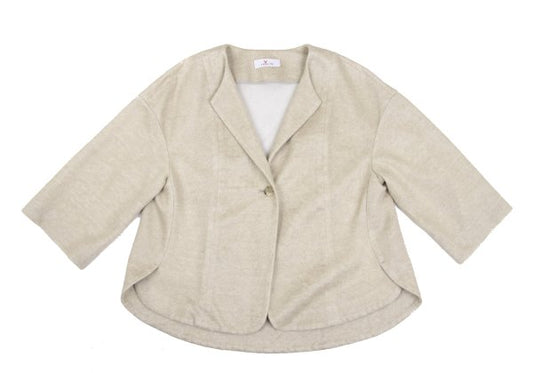 yoshie inaba L'EQUIPE Linen Blend Half Sleeve Jacket Size 38