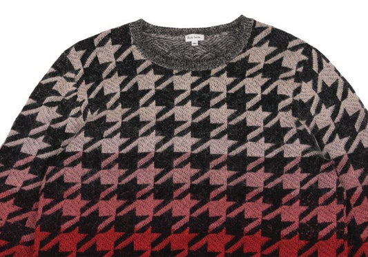 Paul Smith Mohair Blend Houndstooth Knit Red Size XL