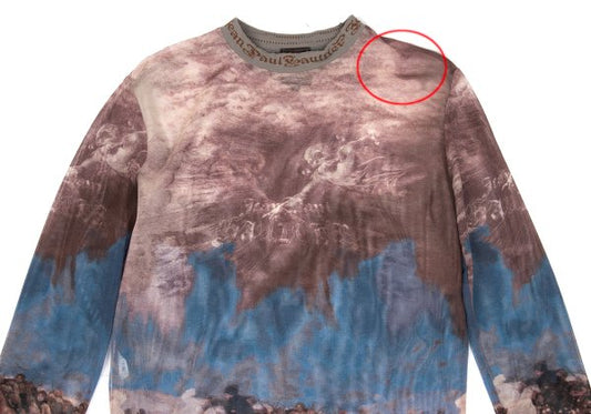 Jean Paul GAULTIER CLASSIQUE Painting Print Net Top Size 48