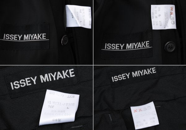 ISSEY MIYAKE MEN Wrinkle Silk Paneled Wool Black Size L