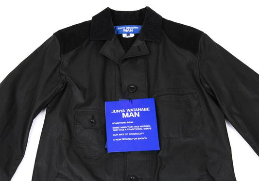 JUNYA WATANABE MAN Coated Cotton Leather Coat Black Size L