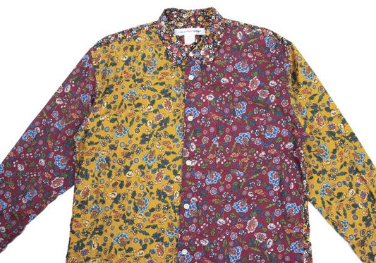 COMME des GARCONS SHIRT Floral Print Shirt Bordeaux Size L