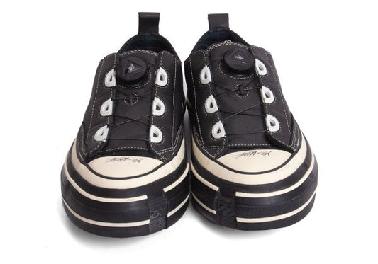 Y's x xVessel Dial Lace-Up Leather Sneakers Black Size 25CM