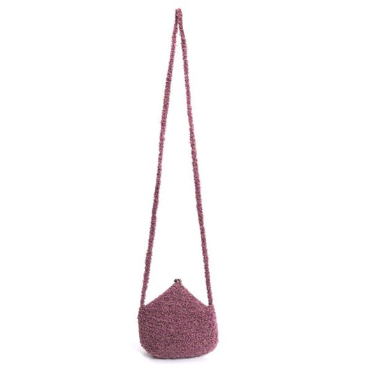 Sybilla Loop Tweed Clasp Shoulder Bag Pink
