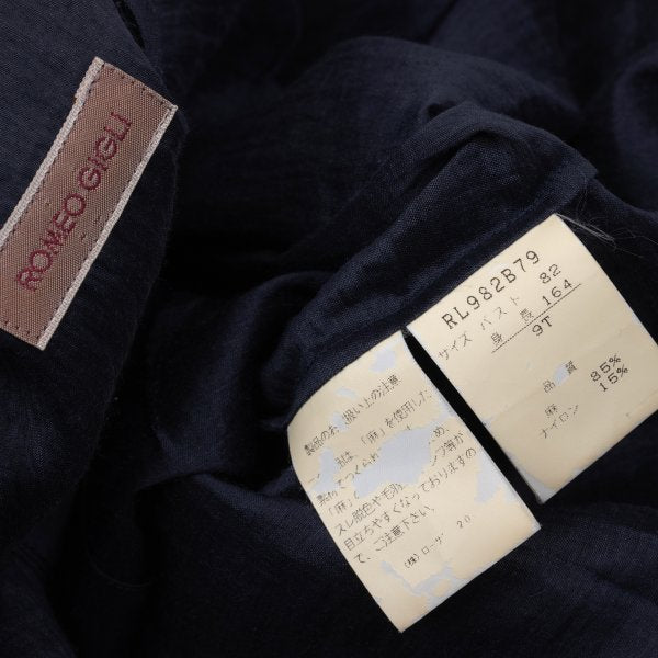 ROMEO GIGLI Linen Nylon Sheer Blouse Blue Shirt Size 9T