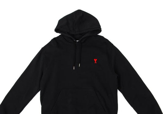 AMI Alexandre Mattiussi Heart Hoodie Black Size XL