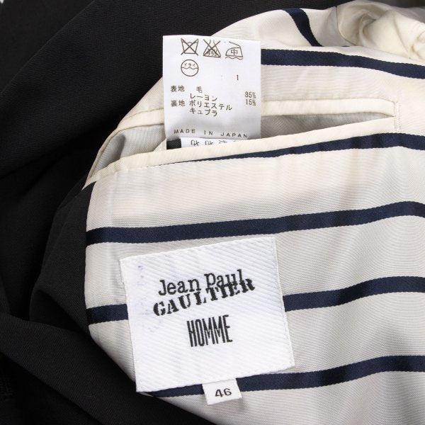Jean Paul GAULTIER HOMME Wool Blend 3B Jacket Black Size 46