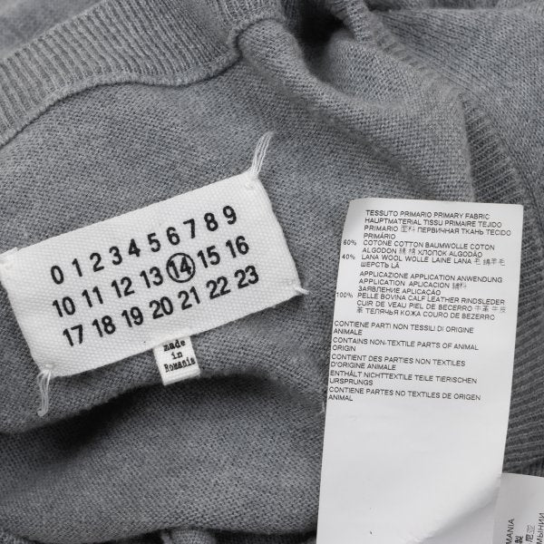 Maison Martin Margiel Cotton Wool Elbow Sweater Gray Size S