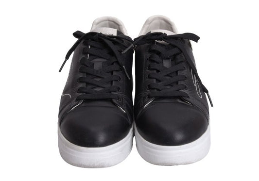 EMPORIO ARMANI Signature Print Black White Sneakers Size 42 (27cm)