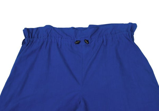 zucca Garment Dyed Cotton Gathered Waist Pants Blue Size M