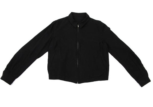 Y's Silk Nep Zip-Up Jacket Black Size M