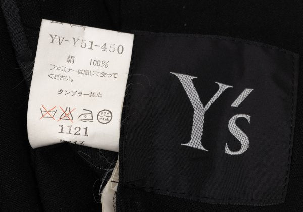 Y's Silk Nep Zip-Up Jacket Black Size M