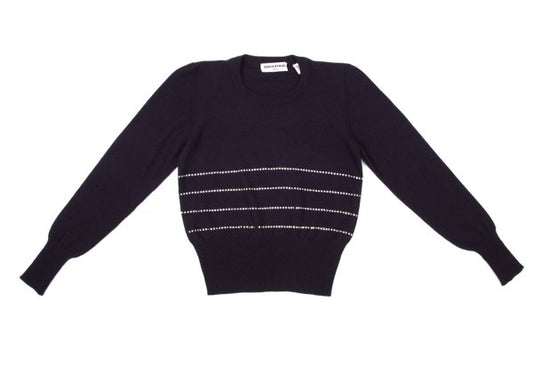SONIA RYKIEL Wool Blend Embellished Sweater Purple Size 36