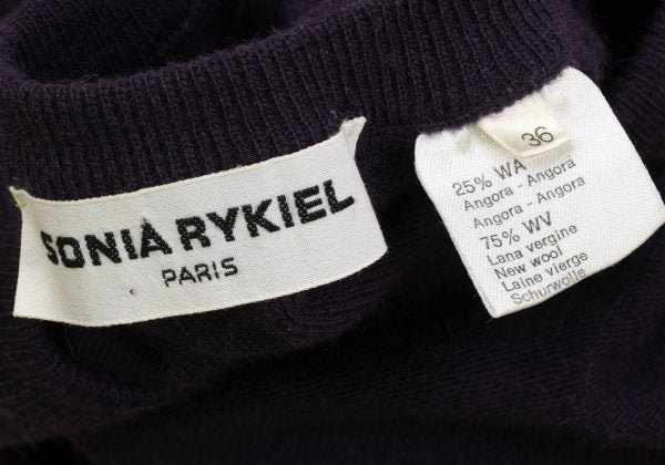 SONIA RYKIEL Wool Blend Embellished Sweater Purple Size 36