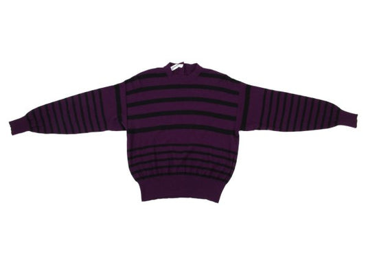 SONIA RYKIEL Wool Blend Striped Knit Sweater Purple Size 36