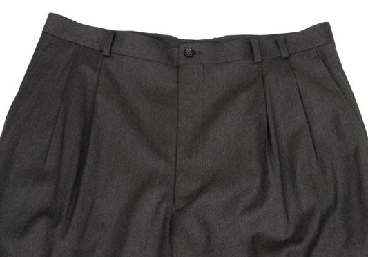 Papas Wool Two-Pleat Pants Charcoal Size 54XL