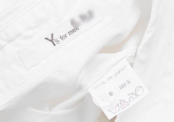 Y's for men Fly Front Cotton Long Sleeve Shirt White Size L