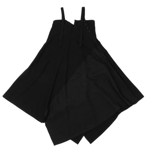 Y's 20AW Wool Flannel Flare Sleeveless Dress Black Size 2